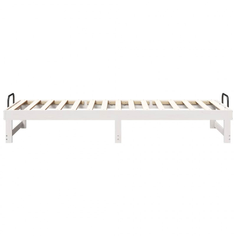 Ramka łóżka Biały 80 x 200 cm Lite drewno sosnowe