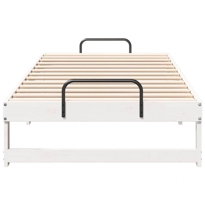 Ramka łóżka Biały 90 x 190 cm Lite drewno sosnowe