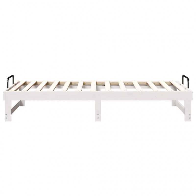 Ramka łóżka Biały 90 x 190 cm Lite drewno sosnowe