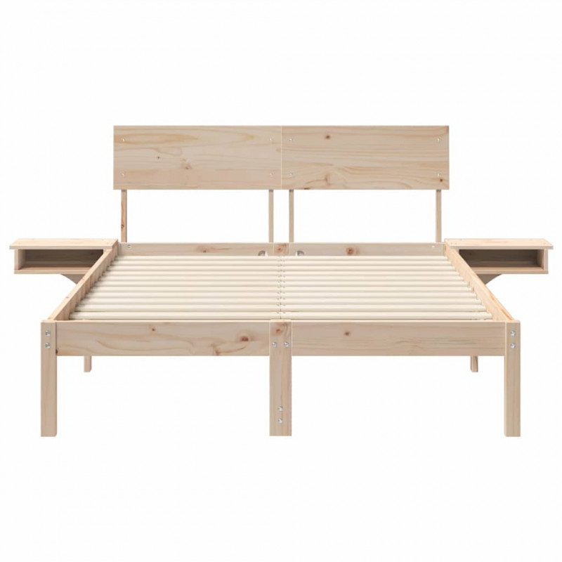 Ramka łóżka Brązowy 140 x 190 cm Lite drewno sosnowe