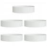 Pierścień doniczki 5 pcs Biały 80 x 80 x 20 cm Stal zimnogięta