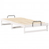 Ramka łóżka Biały 100 x 210 cm Lite drewno sosnowe