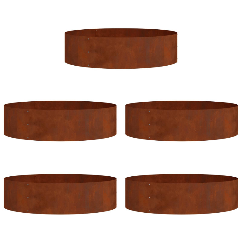 Pierścień doniczki 5 pcs Brązowy 80 x 80 x 20 cm