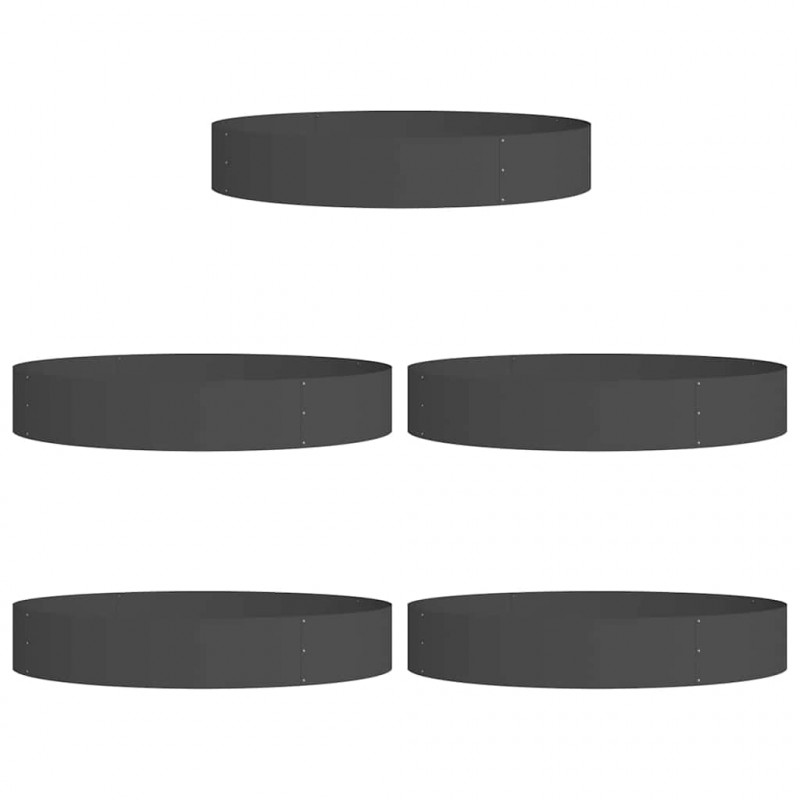 Pierścień doniczki 5 pcs Czarny 120 x 120 x 20 cm