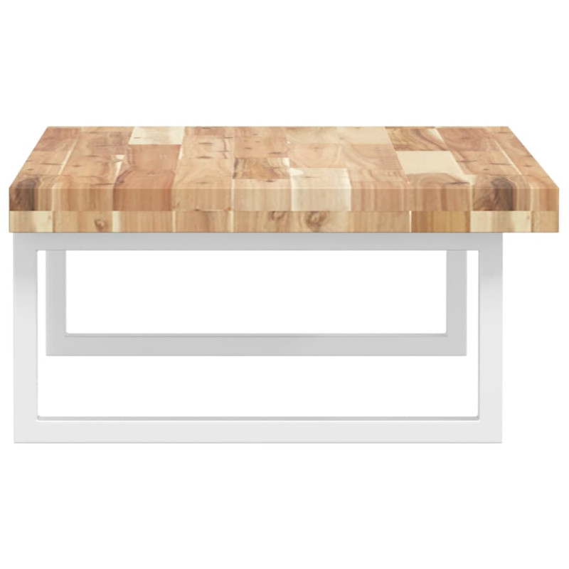 Półka ścienna pod umywalkę, stal i lite drewno akacjowe