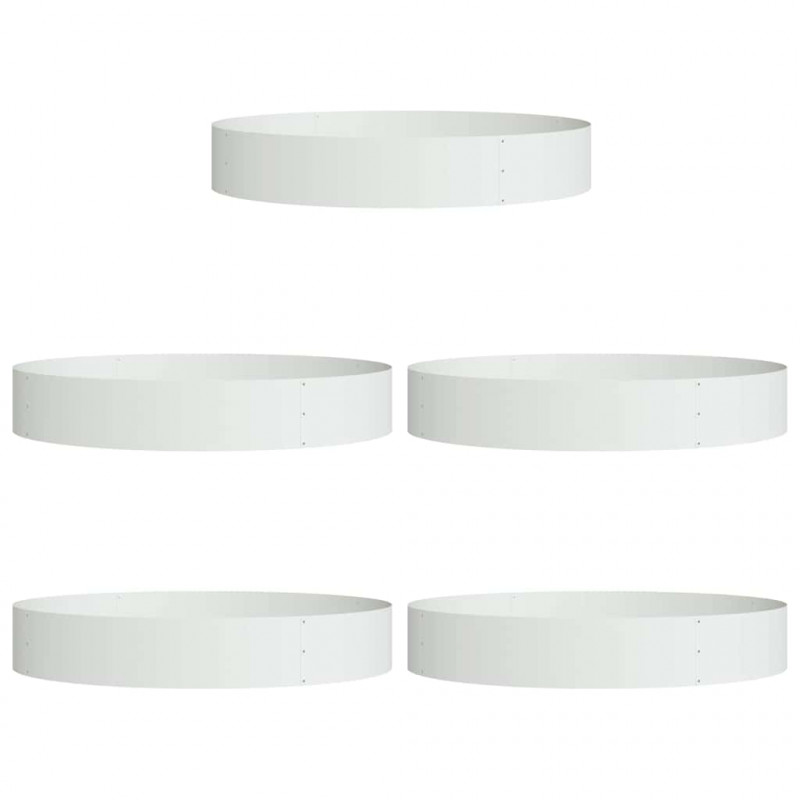 Pierścień doniczki 5 pcs Biały 120 x 120 x 20 cm