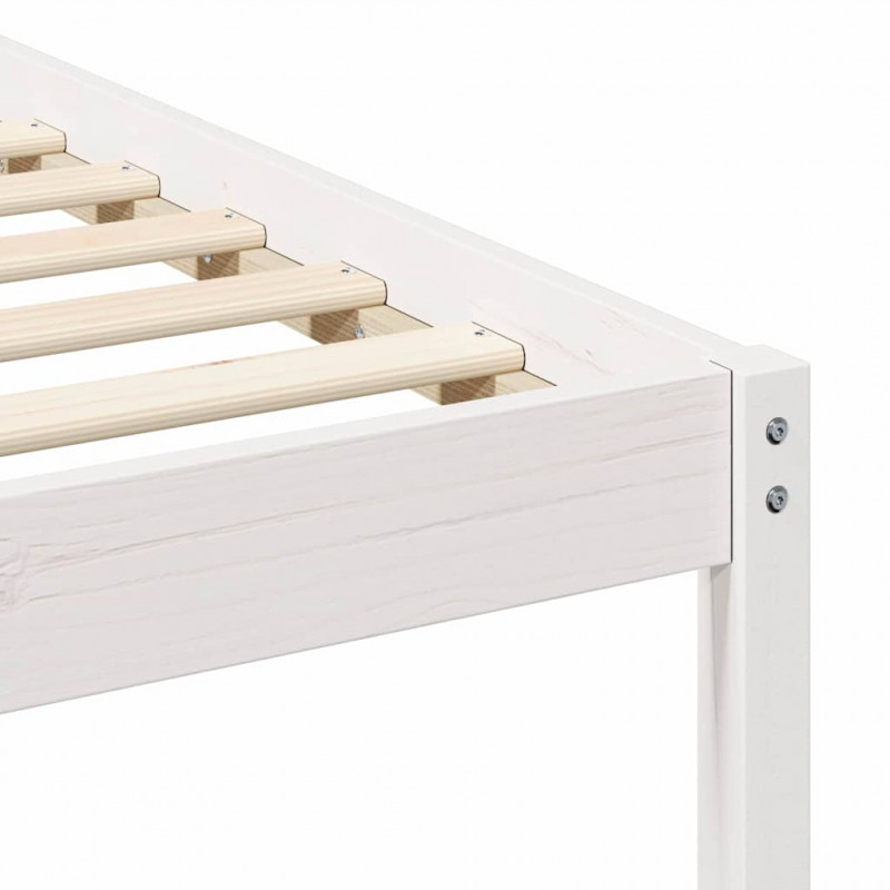 Ramka łóżka Z zagłówkiem Biały 80 x 200 cm Lite drewno sosnowe