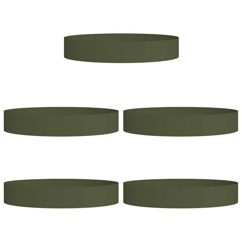 Pierścień doniczki 5 pcs Zielony oliwkowy 120 x 120 x 20 cm