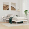 Ramka łóżka Z zagłówkiem Biały 90 x 190 cm Lite drewno sosnowe