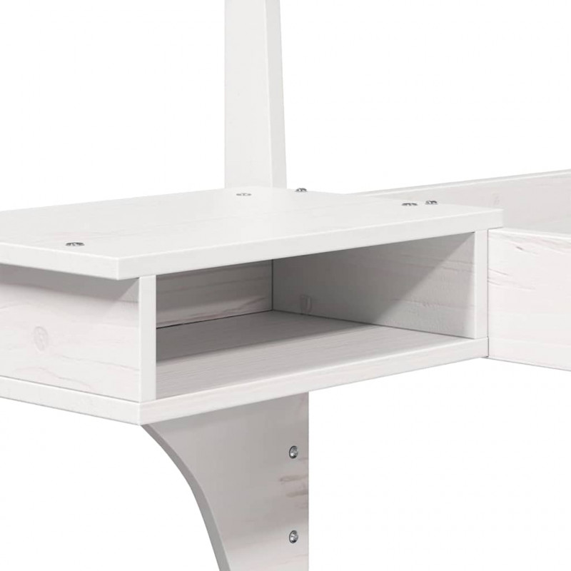 Ramka łóżka Z zagłówkiem Biały 90 x 190 cm Lite drewno sosnowe