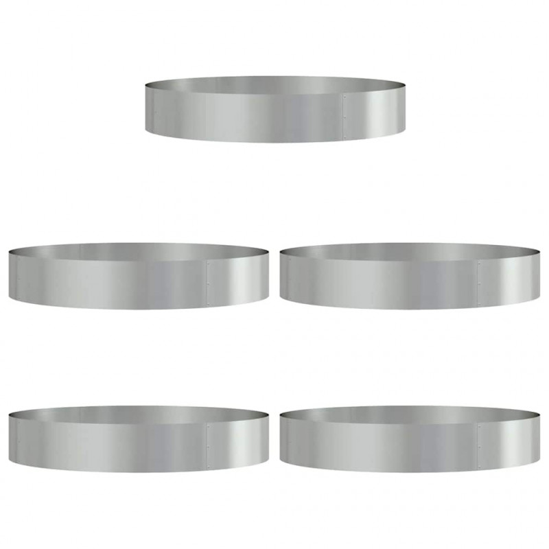Pierścień doniczki 5 pcs Srebrny 120 x 120 x 20 cm