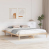 Ramka łóżka Naturalny 200 x 200 cm Lite drewno sosnowe