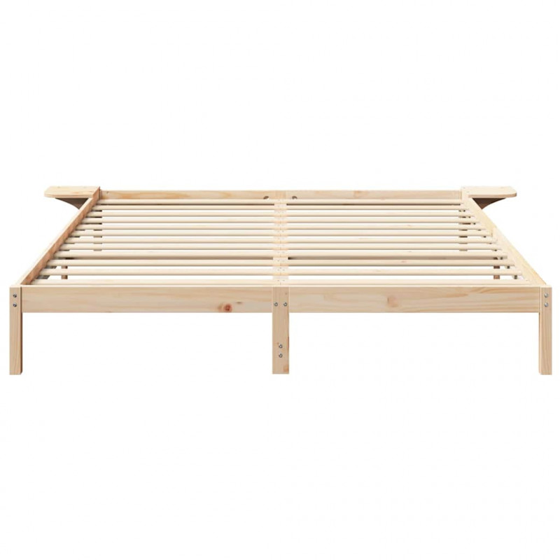 Ramka łóżka Naturalny 200 x 200 cm Lite drewno sosnowe