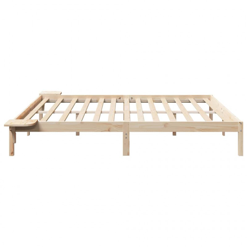 Ramka łóżka Naturalny 200 x 200 cm Lite drewno sosnowe