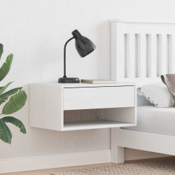 Stolik nocny Biały 50 x 32,5 x 24 cm Lite drewno sosnowe