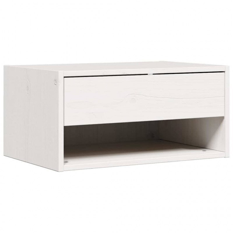 Stolik nocny Biały 50 x 32,5 x 24 cm Lite drewno sosnowe