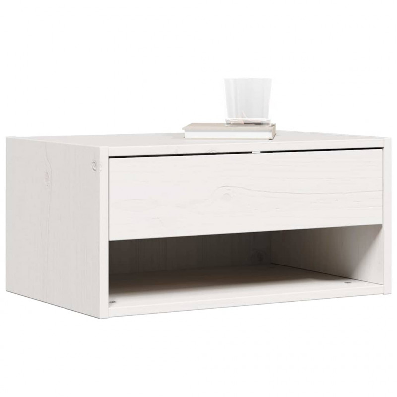 Stolik nocny Biały 50 x 32,5 x 24 cm Lite drewno sosnowe