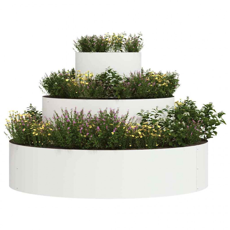 Doniczka ogrodowa Biały 90 x 90 x 20 cm Stal zimnogięta