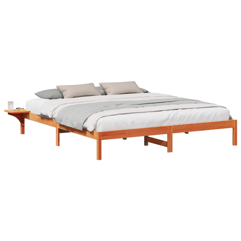 Ramka łóżka Woskowy Brąz 200 x 200 cm Lite drewno sosnowe