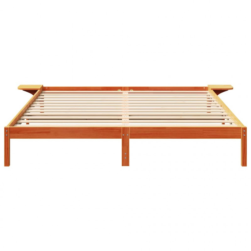 Ramka łóżka Woskowy Brąz 200 x 200 cm Lite drewno sosnowe