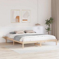 Ramka łóżka Naturalny 180 x 200 cm Lite drewno sosnowe
