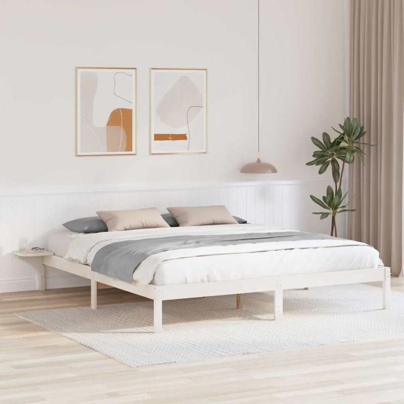 Ramka łóżka Biały 180 x 200 cm Lite drewno sosnowe