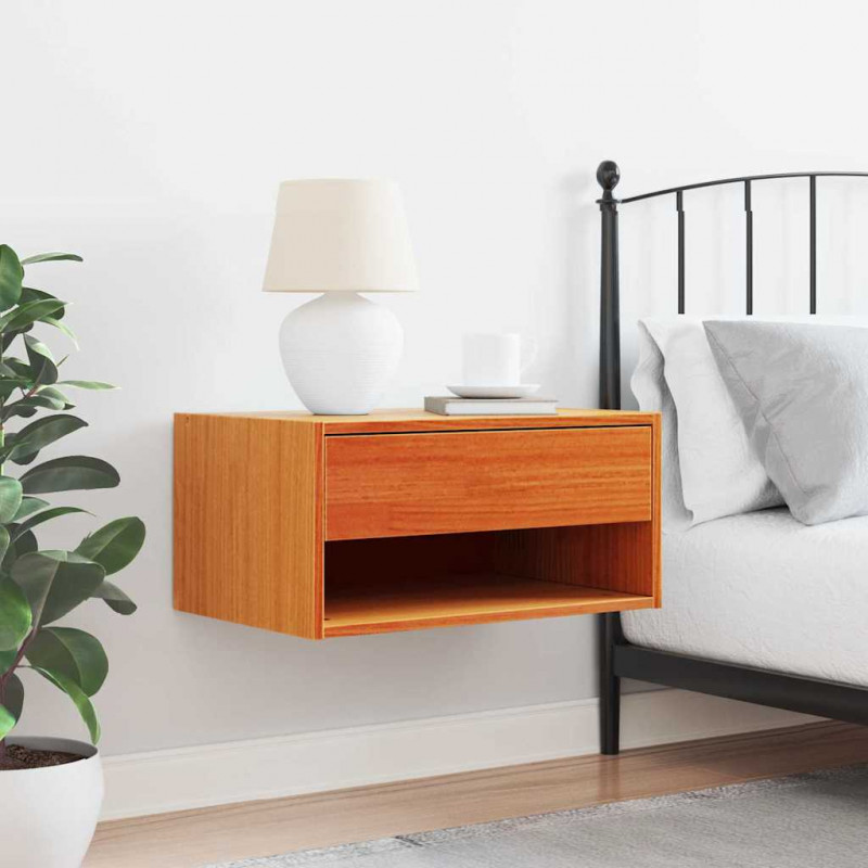 Stolik nocny Woskowy Brąz 50 x 32,5 x 24 cm Lite drewno sosnowe