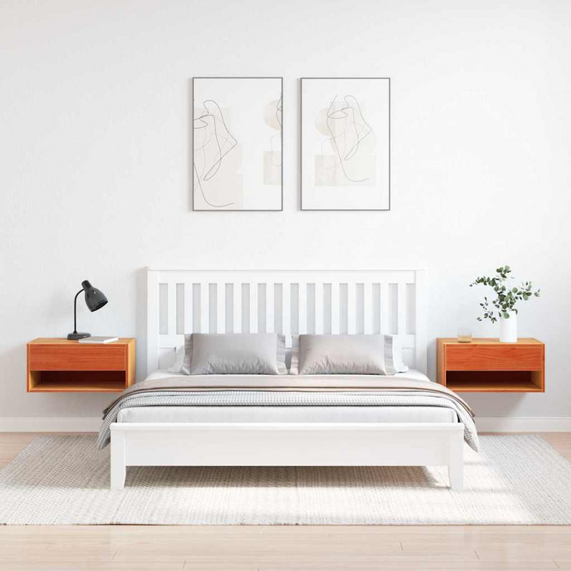 Stolik nocny z szufladą 2 pcs Woskowy Brąz 50 x 32,5 x 24 cm