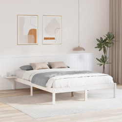 Ramka łóżka Biały 160 x 200 cm Lite drewno sosnowe