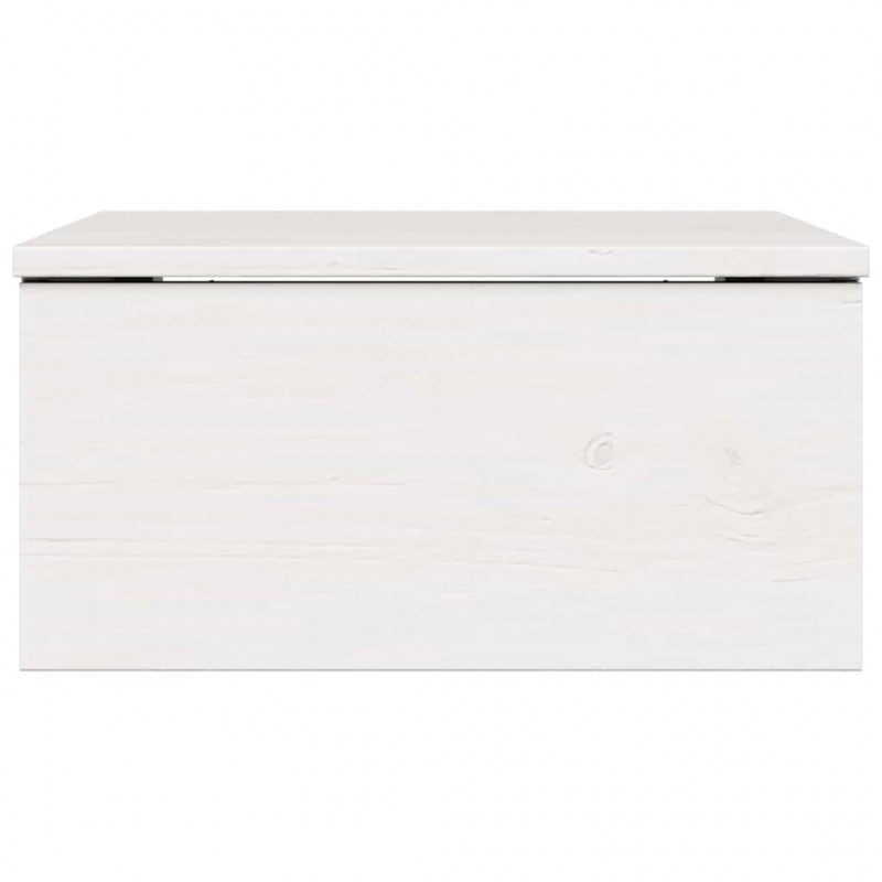 Stolik nocny Biały 37 x 35 x 18,5 cm Lite drewno sosnowe