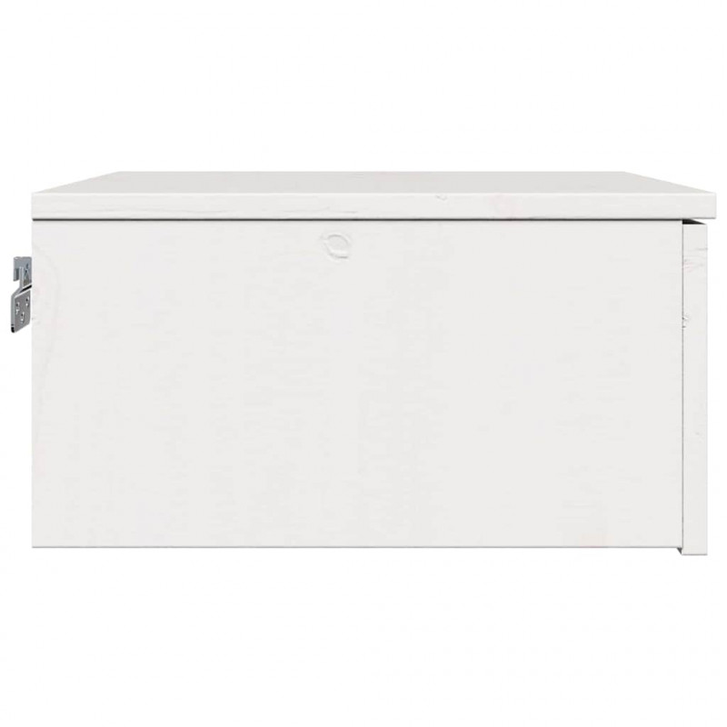 Stolik nocny Biały 37 x 35 x 18,5 cm Lite drewno sosnowe
