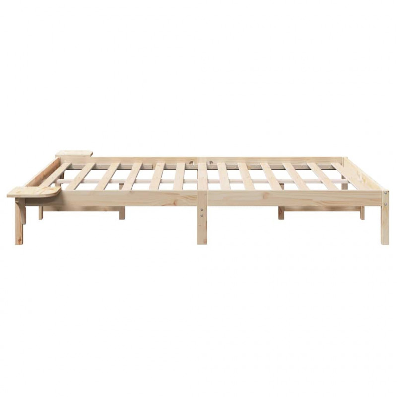 Ramka łóżka Naturalny 150 x 200 cm Lite drewno sosnowe