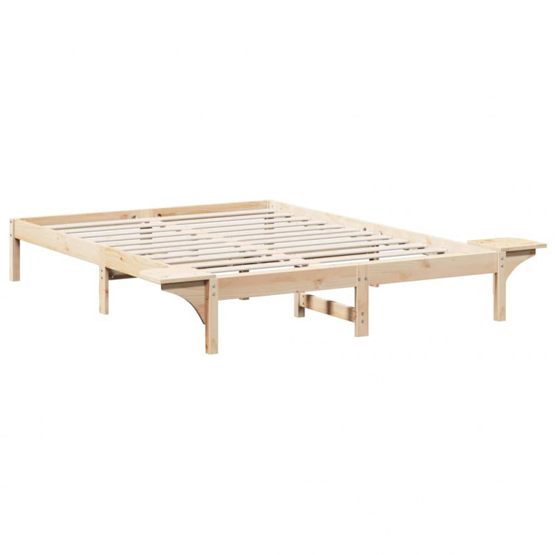 Ramka łóżka Naturalny 150 x 200 cm Lite drewno sosnowe