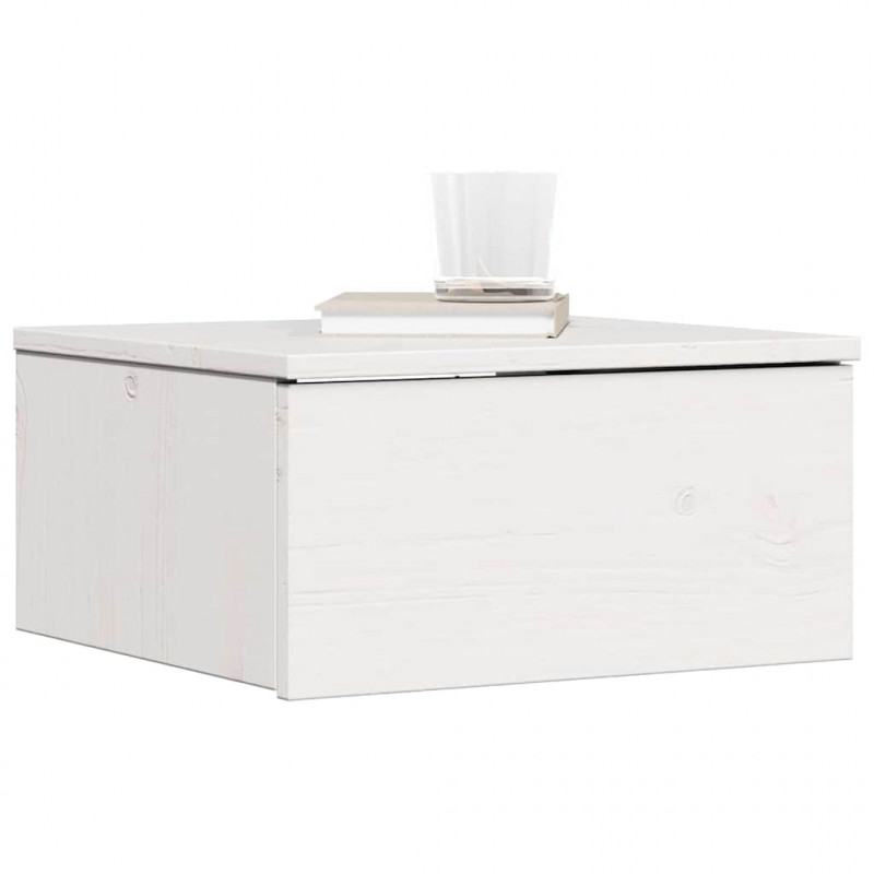 Stolik nocny 2 pcs Biały 37 x 35 x 18,5 cm Lite drewno sosnowe