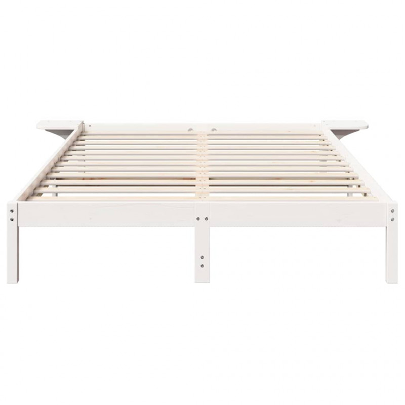 Ramka łóżka Biały 150 x 200 cm Lite drewno sosnowe