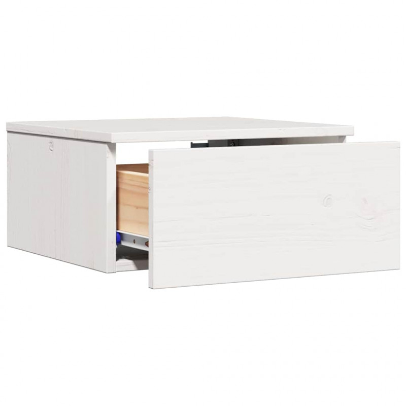 Stolik nocny 2 pcs Biały 37 x 35 x 18,5 cm Lite drewno sosnowe