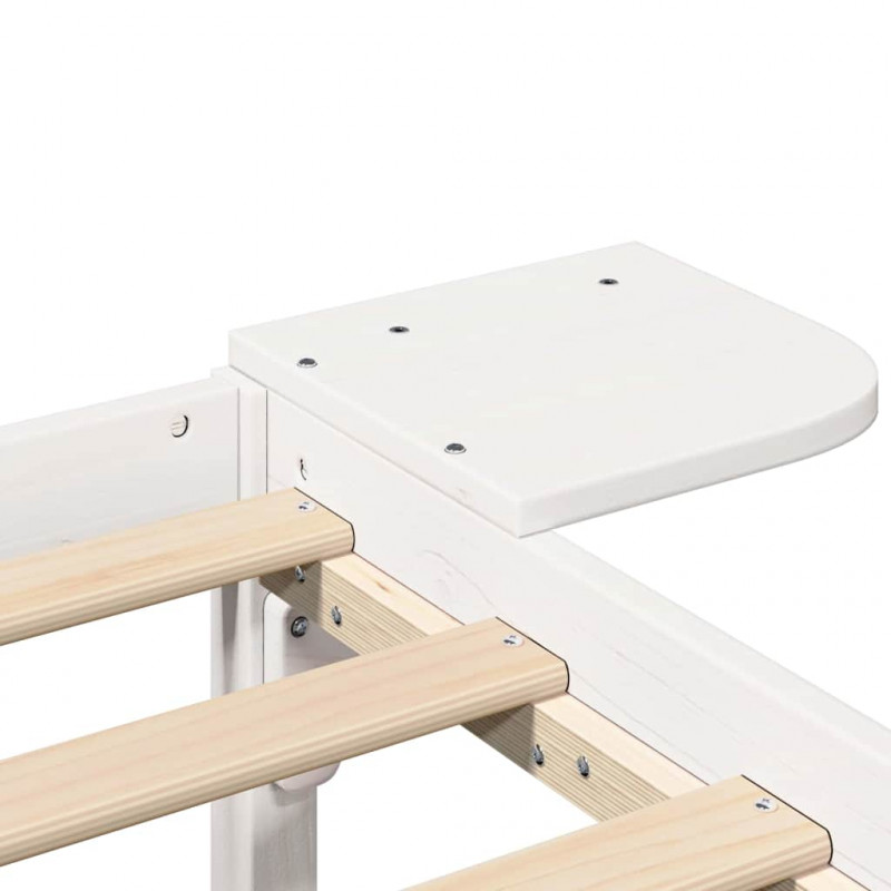 Ramka łóżka Biały 150 x 200 cm Lite drewno sosnowe