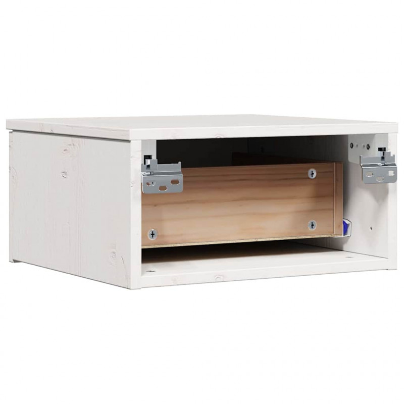 Stolik nocny 2 pcs Biały 37 x 35 x 18,5 cm Lite drewno sosnowe