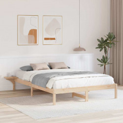 Ramka łóżka Naturalny 140 x 200 cm Lite drewno sosnowe