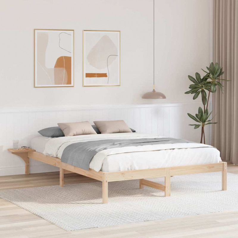 Ramka łóżka Naturalny 140 x 200 cm Lite drewno sosnowe