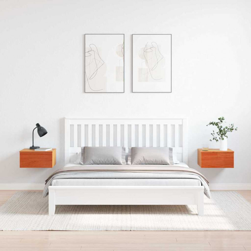 Stolik nocny z szufladą 2 pcs Woskowy Brąz 37 x 35 x 18,5 cm
