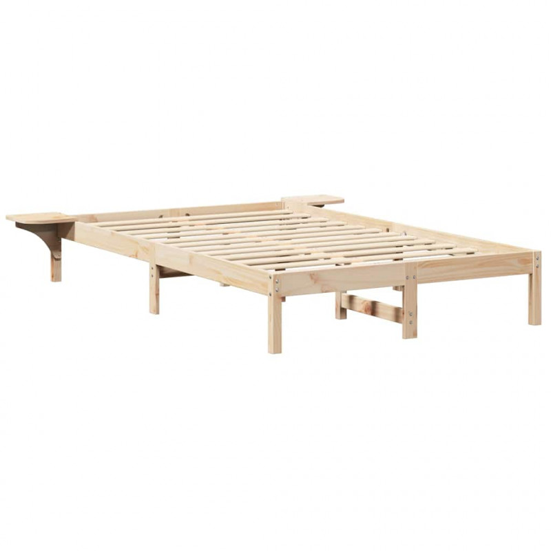 Ramka łóżka Naturalny 120 x 200 cm Lite drewno sosnowe