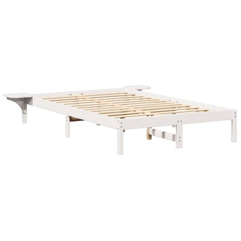 Ramka łóżka Biały 120 x 200 cm Lite drewno sosnowe