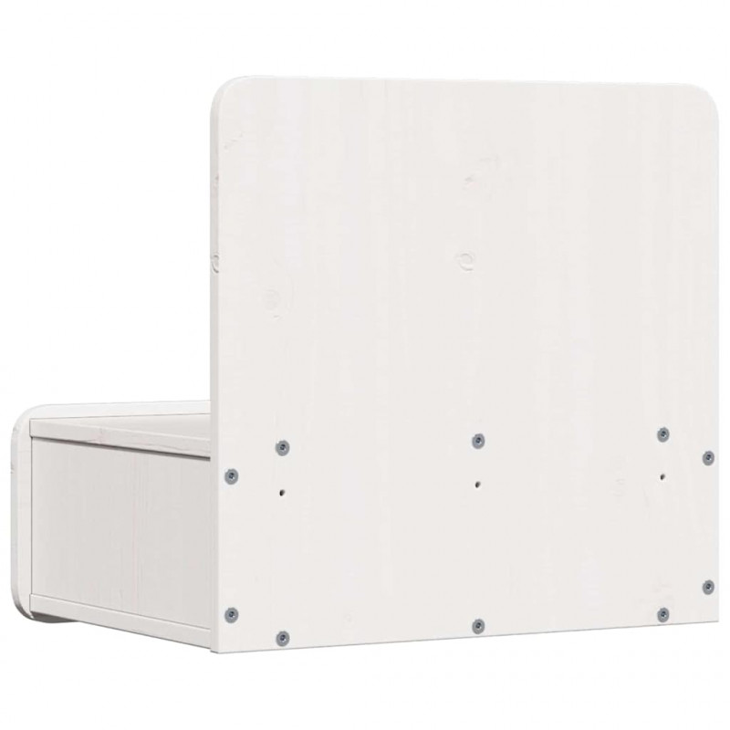 Stolik nocny Biały 44 x 32,5 x 40 cm Lite drewno sosnowe