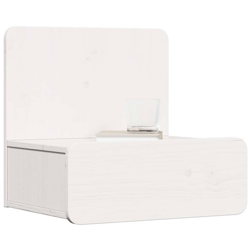 Stolik nocny 2 pcs Biały 44 x 32,5 x 40 cm Lite drewno sosnowe