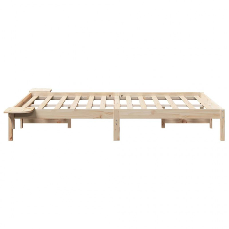 Ramka łóżka Naturalny 140 x 190 cm Lite drewno sosnowe