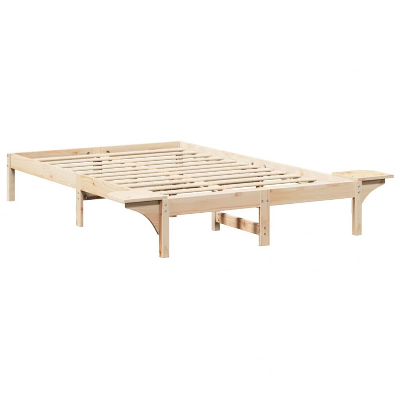 Ramka łóżka Naturalny 140 x 190 cm Lite drewno sosnowe