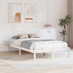 Ramka łóżka Biały 140 x 190 cm Lite drewno sosnowe