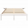Ramka łóżka Biały 140 x 190 cm Lite drewno sosnowe