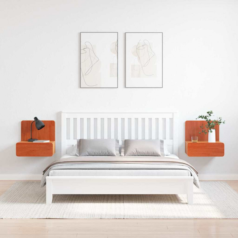 Stolik nocny z szufladą 2 pcs Woskowy Brąz 44 x 32,5 x 40 cm